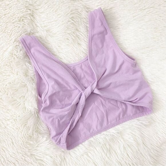 Lavender Twist Back Crop Top - Picture 2 of 4